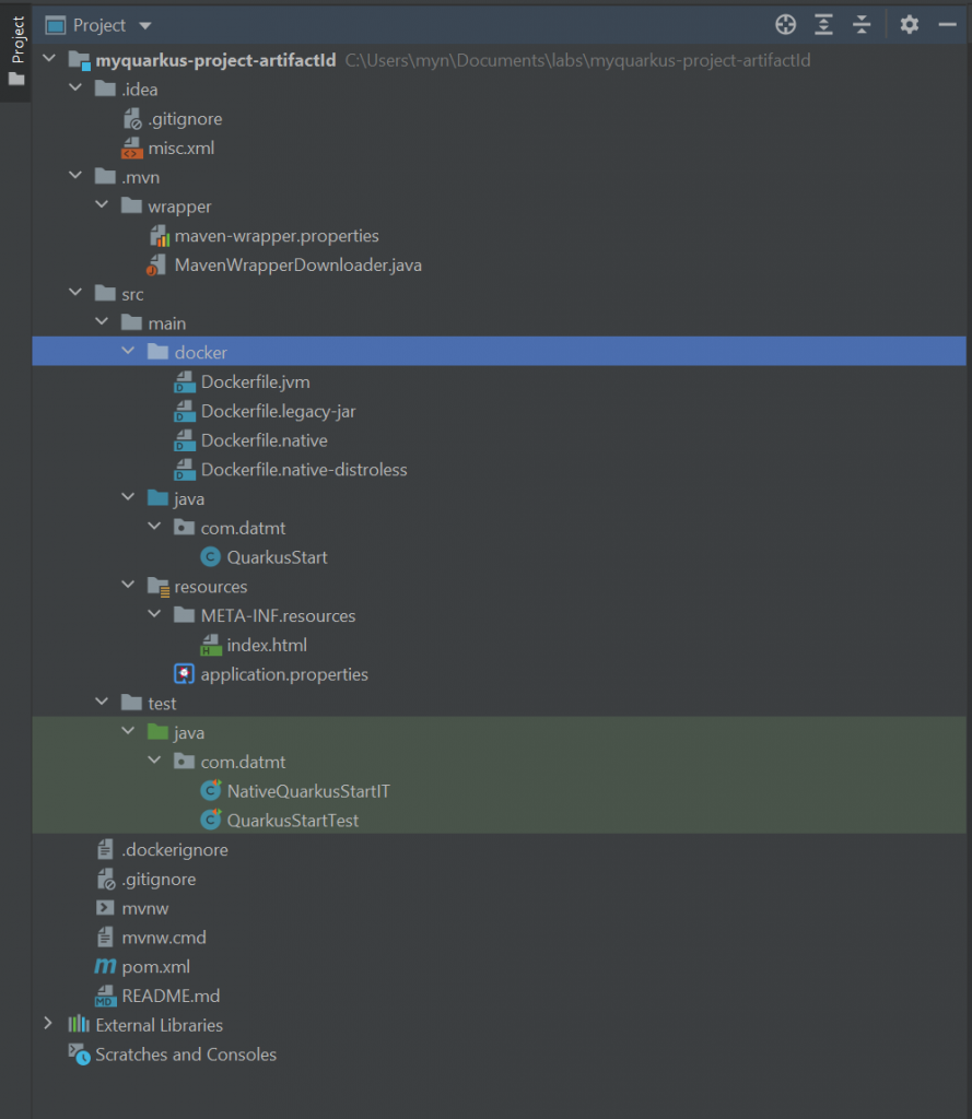 Quarkus project structure