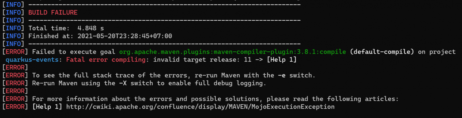 java invalid target release 17
