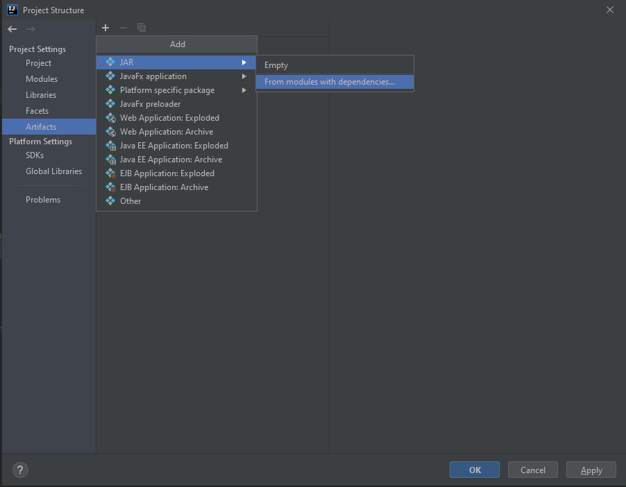 Package javafx starter project as jar