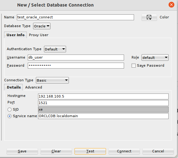 connect to oracle database 12c with sql developer