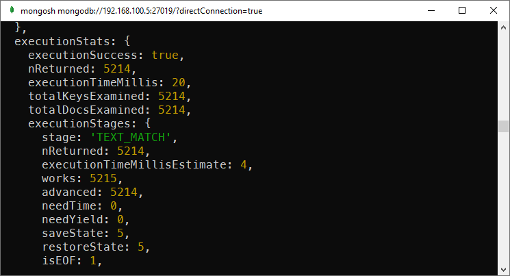 Search for text using text index in MongoDB