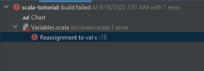 Build failed due to immutable variable reassignment