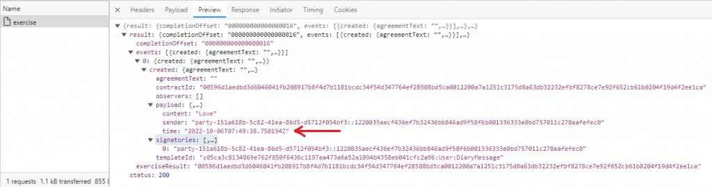 Timestamp field in DAML contract