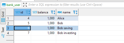 Add Bob's investing and saving accounts