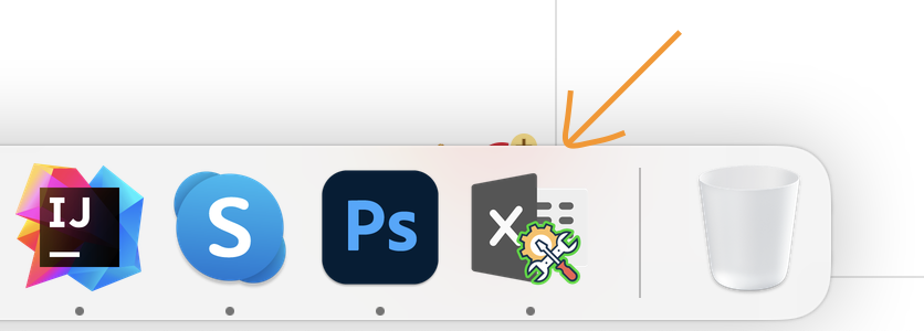 icon on the taskbar-dock