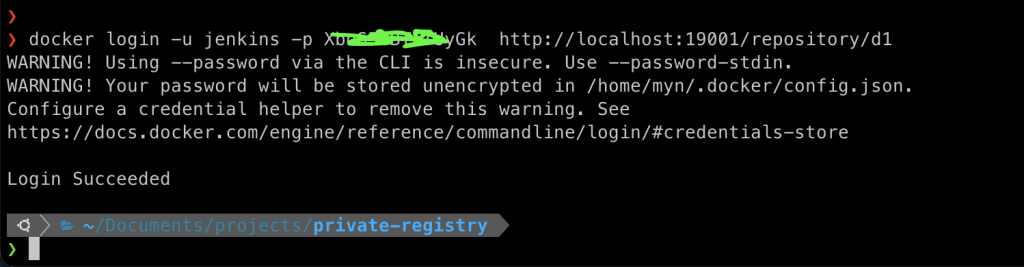 Login successfully in the command line