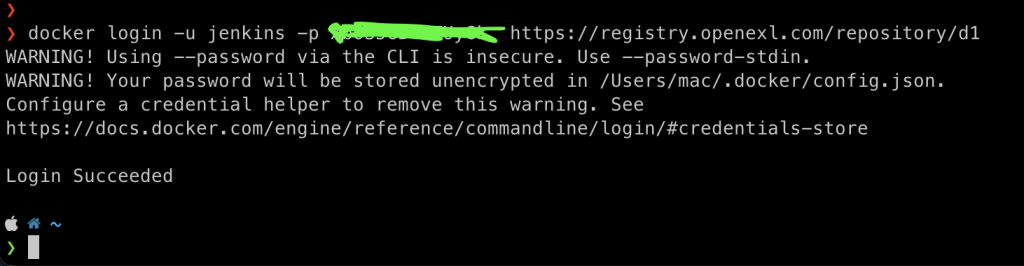 Login to the docker registry from the internet