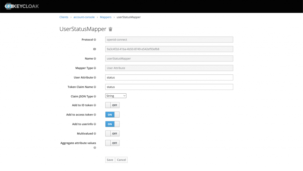 Configure a mapper in keycloak