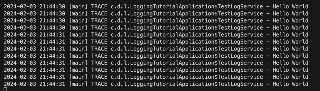 application writes log