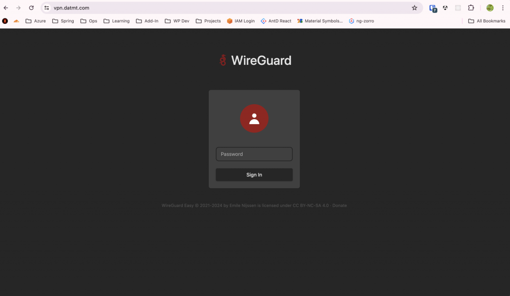 Login to wireguard