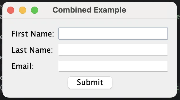 Combined layout constraints example