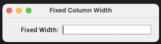 Fixed Column Width