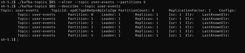 increase partition count to 6